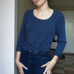 Blue long sleeve T-shirt